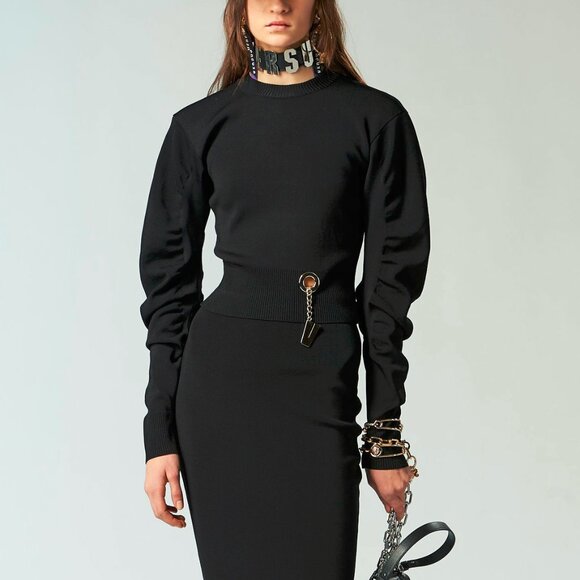 Versus Versace PF/18 Black V-Charm Embellished Sweater - Picture 1 of 14